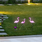 Hi Hi Ground Pins 3 St Solar Led Flamingo