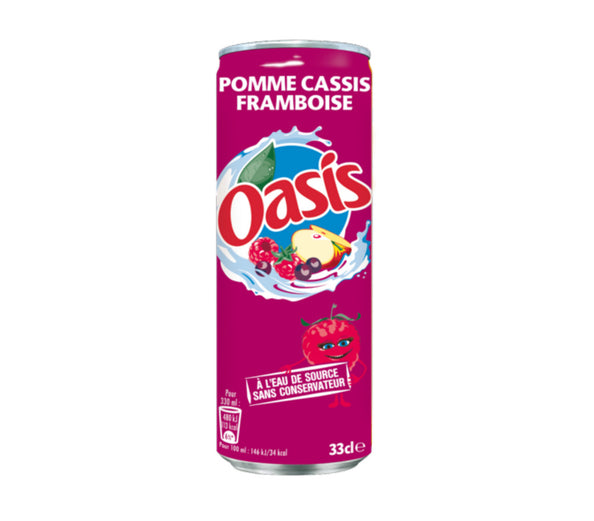 Oasis apple cassis raspberry can 33 cl