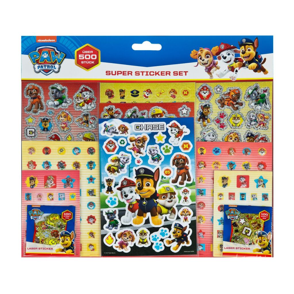 Undercover Super Sticker Set Paw Patrol, 500dlg.