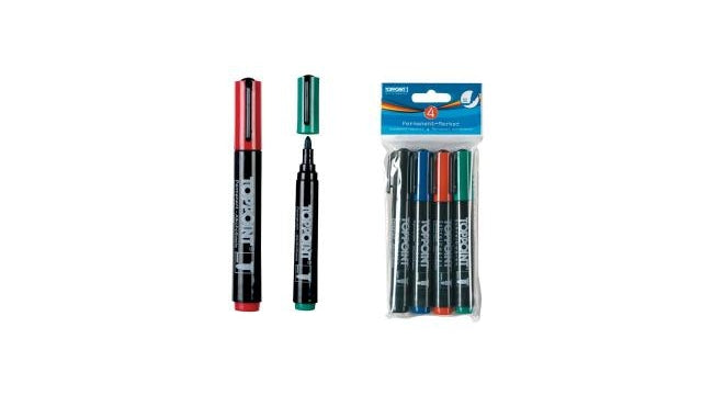 Toppoint Toppoint Permanent Markers 4 stuks