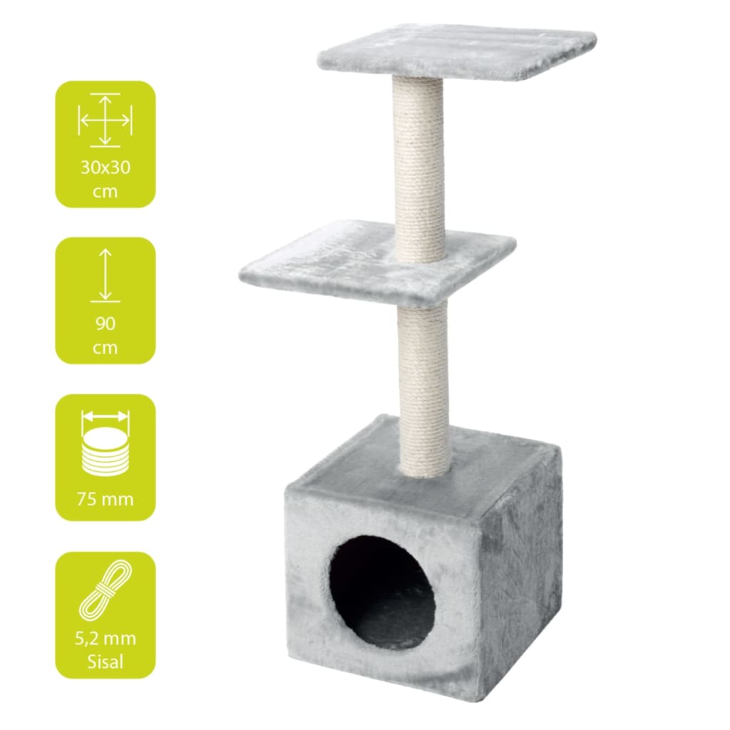 Ebi Cat Scraping Post Palazzo Classic 30x30x90 cm Gray