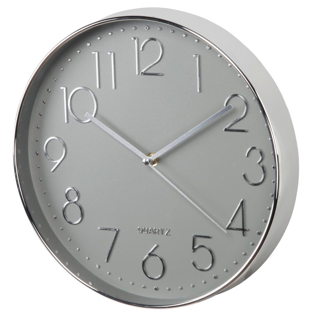 HAMA Wall Clock Elegance Ø 30 cm zvočna roka srebrna siva