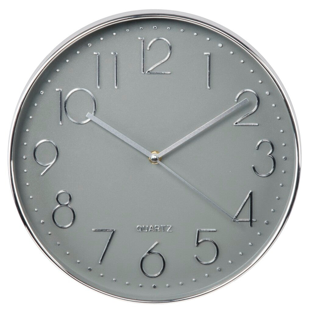 Hama Wall Clock Elegancia Ø 30 cm brazo de sonido plateado gris