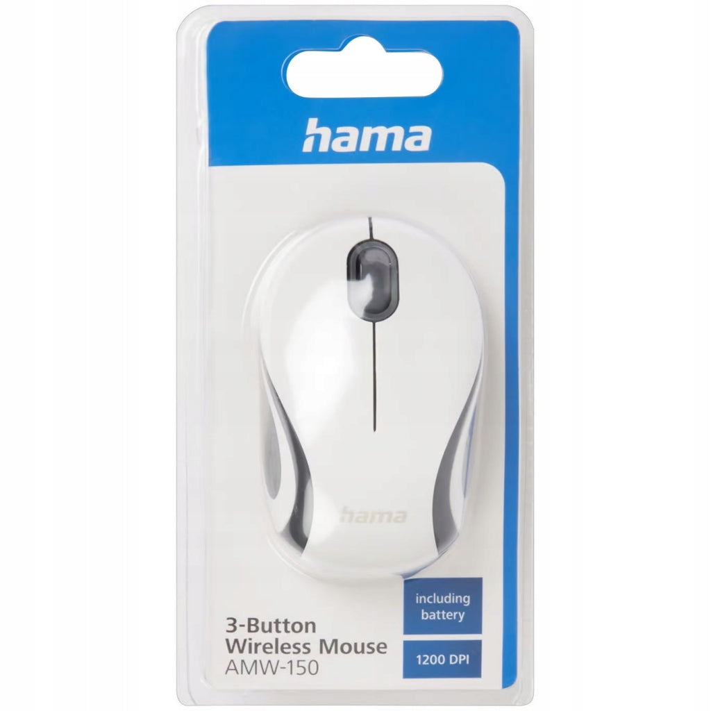 Hama Optical Minimis 3 przyciski bezprzewodowe mysz AMW-150 White