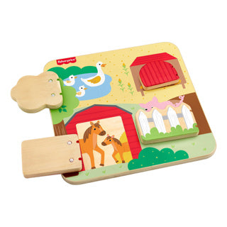 Dřevěná vykukovací hospodářská zvířata Fisher-price | 2 ks