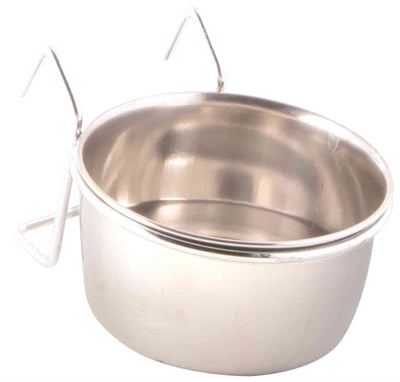 Trixie food bowl with holder to hang stainless steel