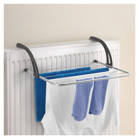Metaltex favonio radiator balkong tørkestativ 3 m tørkelinje sølv sort