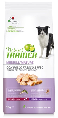 Natural Trainer Dog Senior Medium Chicken