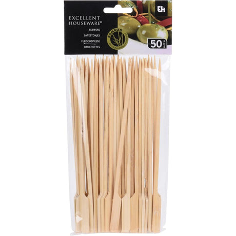 Excellent houseware skewers bamboo 50 pieces 20cm