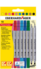 Eberhard Faber EF-550010 Felt-Tip Pens Duo 0,8+1-3mm Assorti Case til 10 stykker