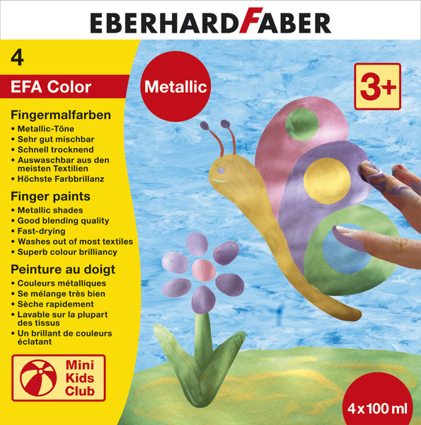 Eberhard Faber Eberhard Faber EF-578802 Zestaw farby palców EFA Metallic Set 4 x 100 ml