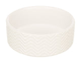 Trixie Wave Ceramic Food Bowl/Water Bowl, White