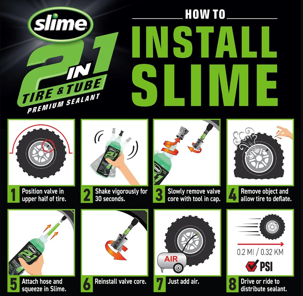 Slim 2-in-1 tires inner tubes sealant