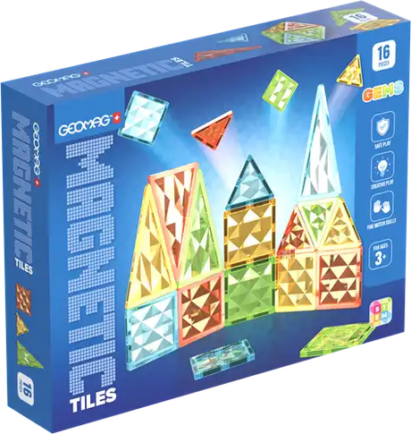 Geomag magnetne igrače magnetne ploščice dragulji 16 gradbeni set.