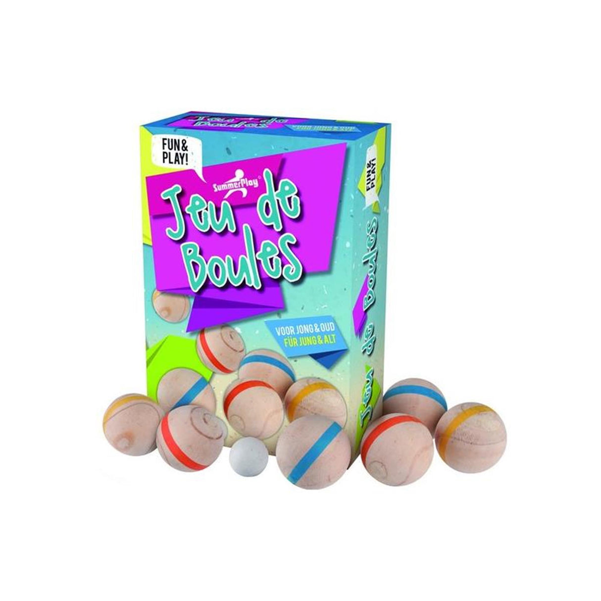 Summerplay jeu de boules wood, 6 balls