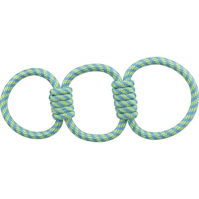 Trixie aquatoy rope pull toy rings polyester yellow green