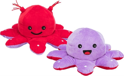 Trixie Octopus réversible en peluche rouge violet