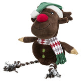 Trixie Xmas Reindeer med Flost Rope Ben Plush Cotton