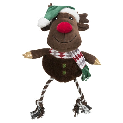 Trixie xmas reindeer with flost rope legs plush cotton