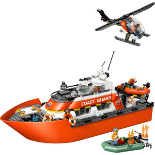 Lego city exploration 60504 coast guard rescue boat with helicopter