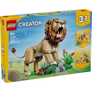 Lego Creator 3v1 Divoké zvieratá: majestátny lev hračka pre deti s figúrkami zvierat 31386