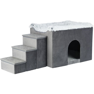 Trixie Dog Basket House Harvey med Stair Grey White