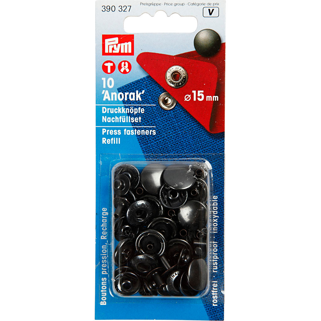 Prym trykknapper - refill, d 15 mm, 10 stk 1 boks