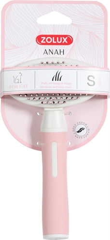 Zolux Anah Slicker Brush Soft pensjonert rosa hvit