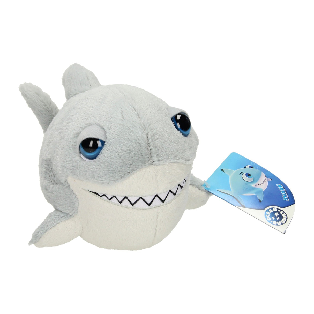 Cuddly toy big head plush shark, 18cm
