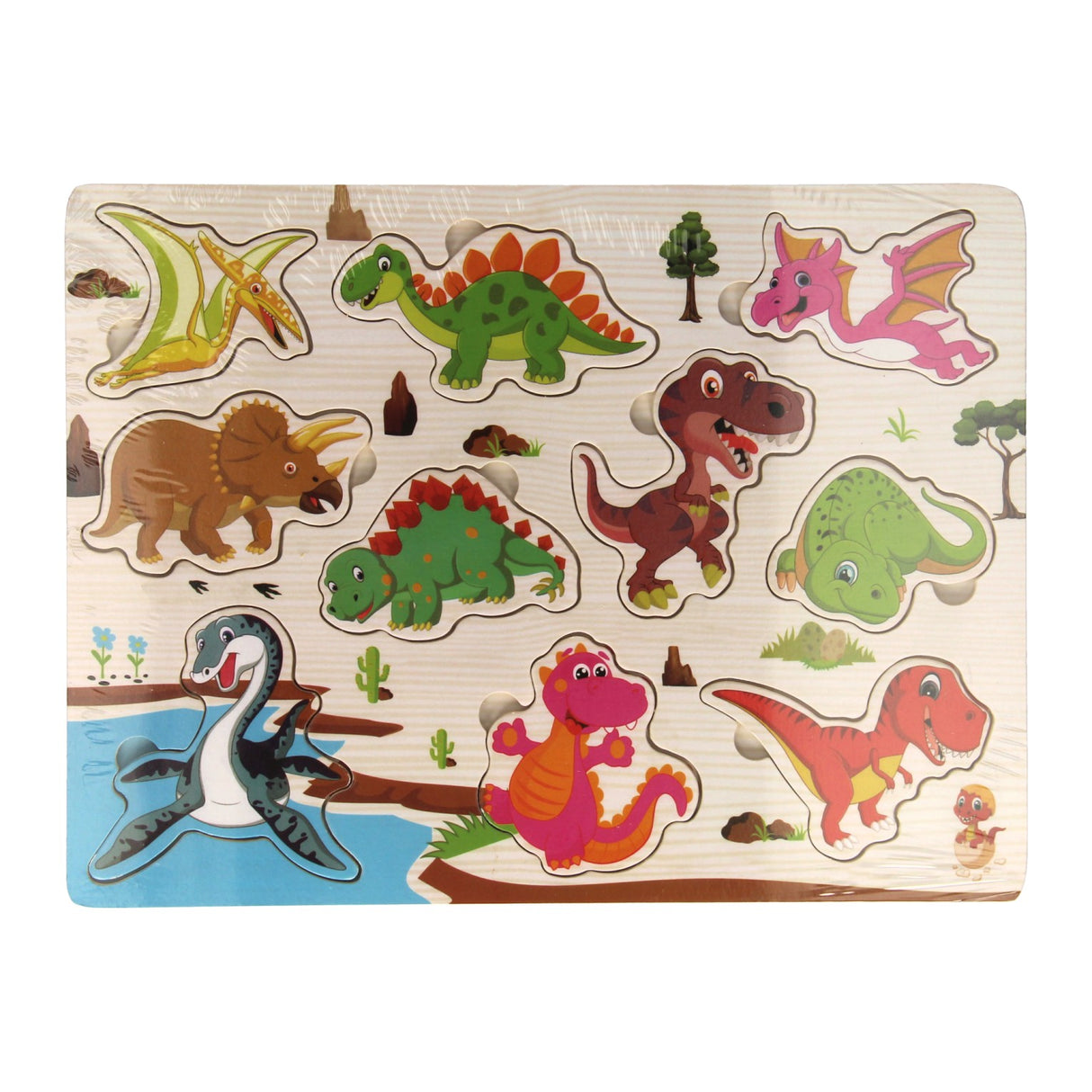 Wooden Stud Puzzle Dino, 10 ..