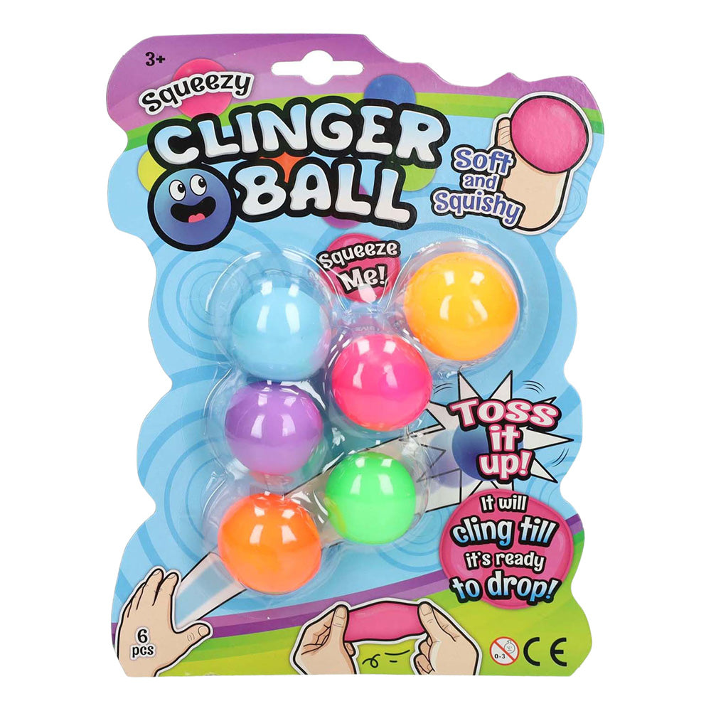 Sticky wall squeeze ball, 6pc
