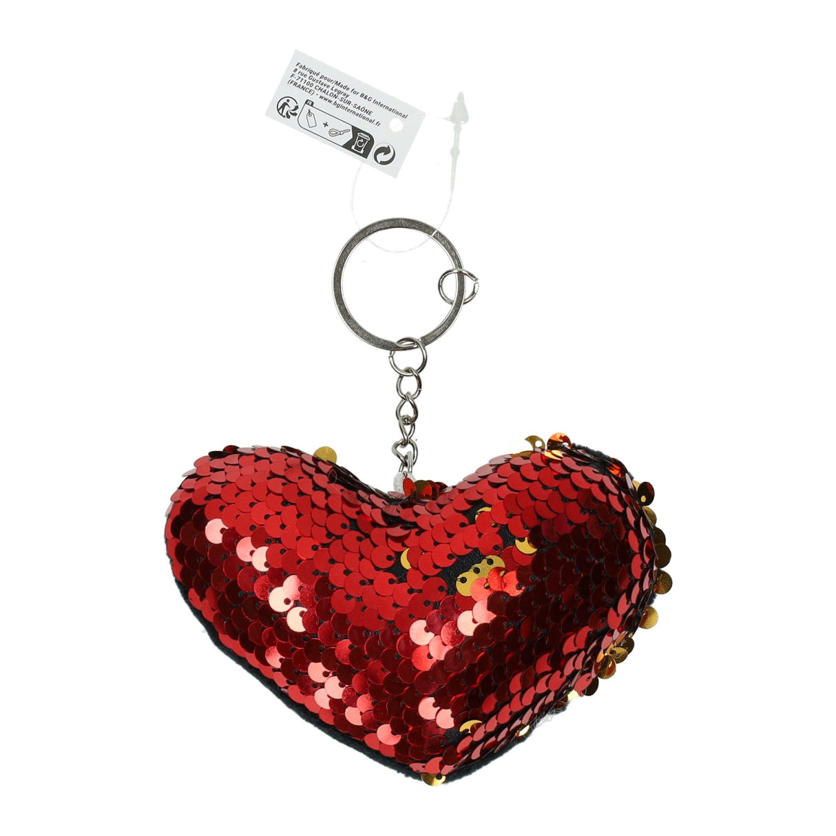 Keychain heart with sequins