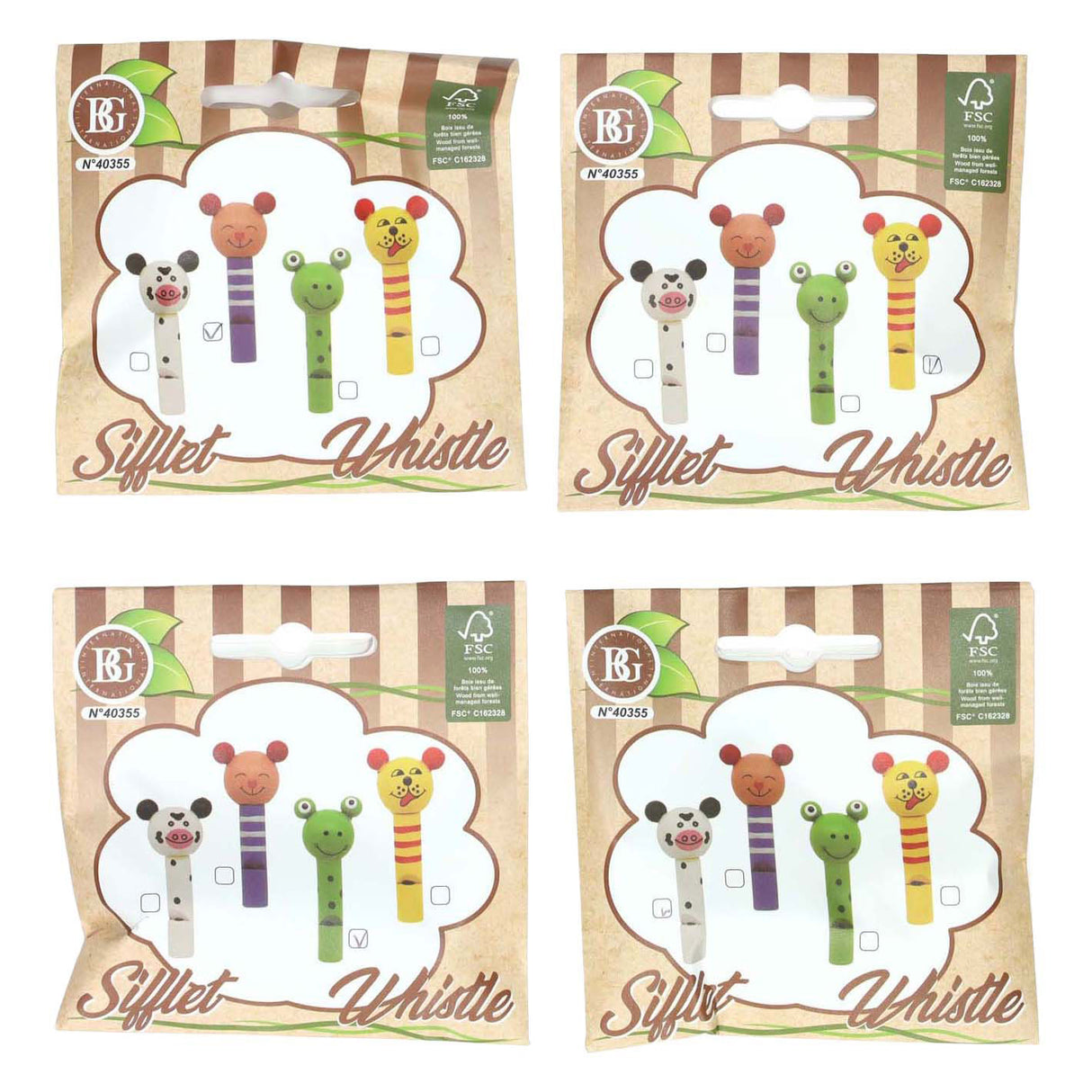 Wooden animal whistle - 7cm