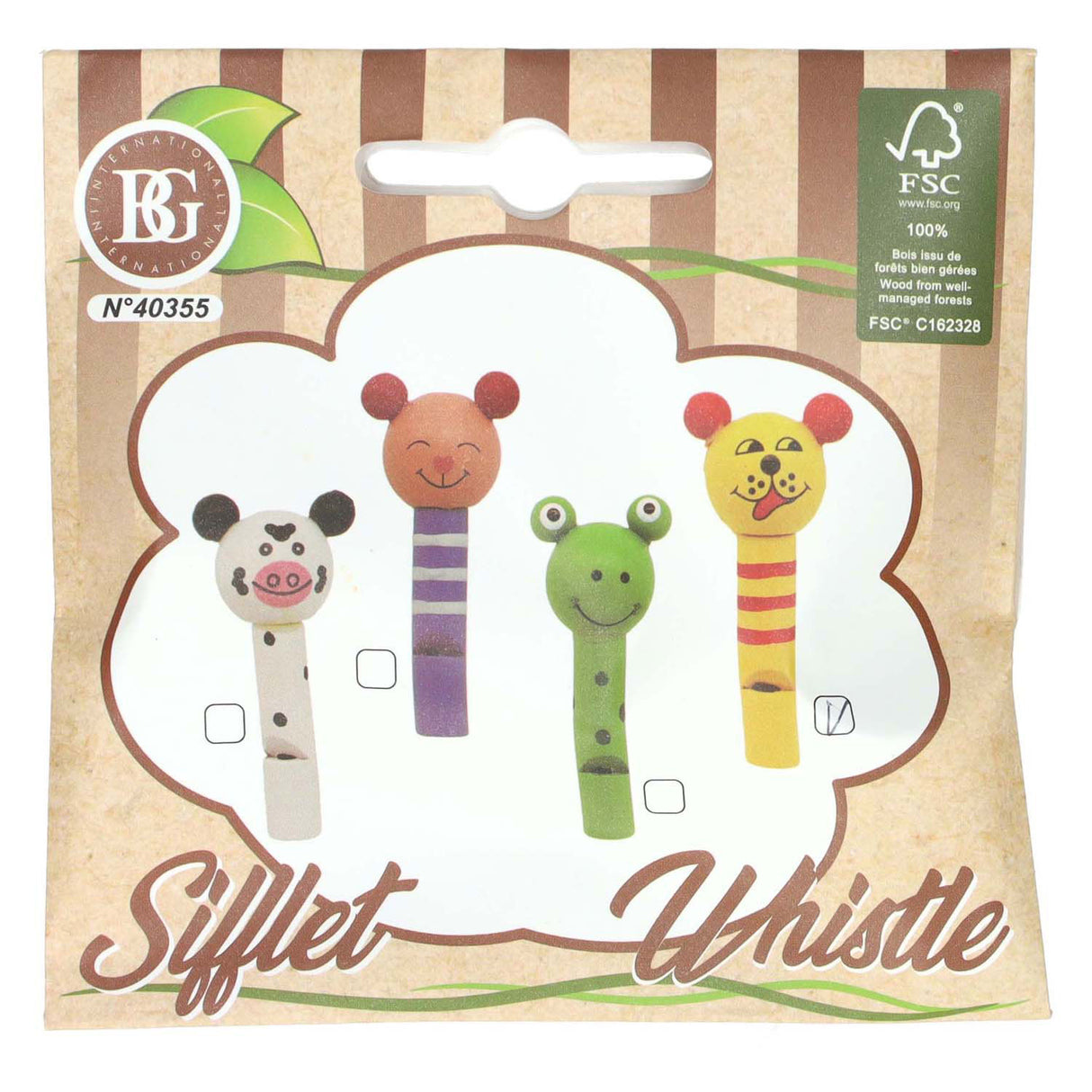 Wooden animal whistle - 7cm