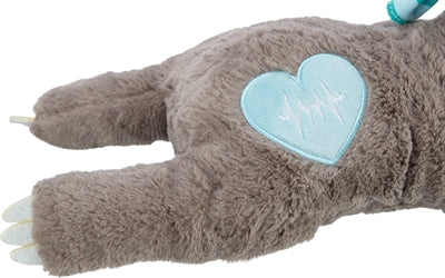 Gris paresseux en peluche trixie avec rythme cardiaque pour chiot