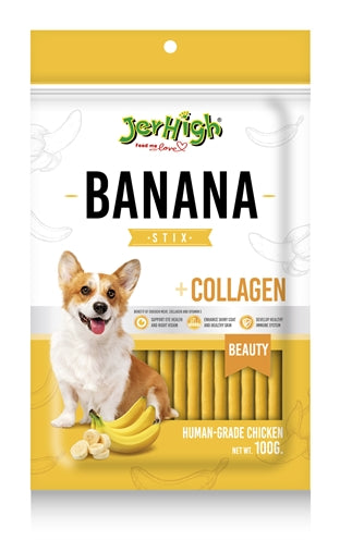 Jerhigh Jerhigh Banana Stix s kuřecím a kolagenem