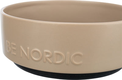 Trixie be nordic food bowl dog ceramic rubber taupe