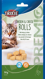 Trixie premio chicken cheese rolls for cats gluten -free