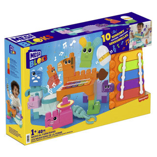 Mattel mega blocki muzyczny zespół zwierzęcy 40 sztuk