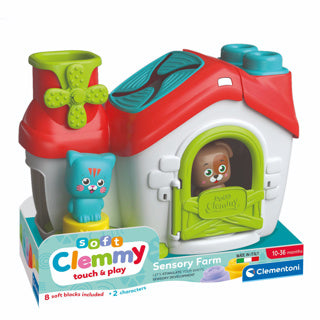 Clementoni baby - clemmy sensorisk gård med mjuka block, 11 stycken.