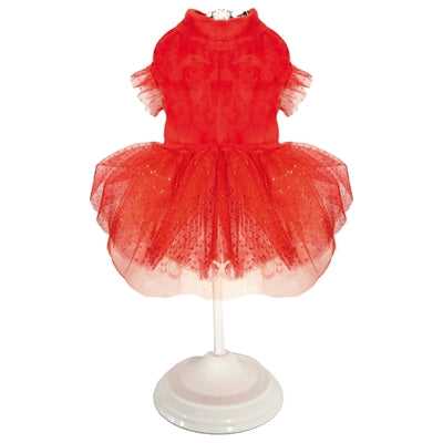 Croci Dog Dress Abito di Natale rosso scintillante