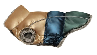 Croci Hondenjas rhapsody metallic gevoerd goud blauw groen