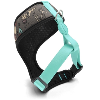 Morso dog harness Body mesh recycled ink tank green