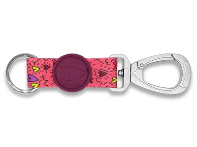 Morso Schlëssel Kord Key Ring huet verwäert Pink denken rosa