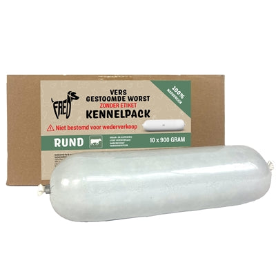 Freds Saucisse de viande fraîche à la vapeur blé de boeuf Kennelpack et sans gluten