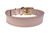 Chien de collier sazzz courageux en cuir rose clair