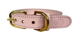 Chien de collier sazzz courageux en cuir rose clair