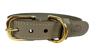 Chien de col sazzz braveheart en cuir taupe