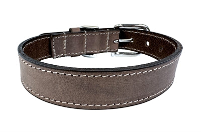 Chien de collier sazzz nomade en cuir vintage marron