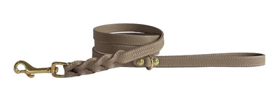 Sazzz Dog Belt Passion Braided Leather Taupe